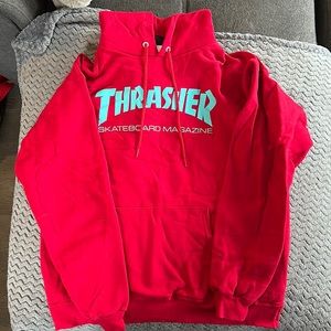 Red Thrasher Skateboarding Hoodie, great condition no marks or strains